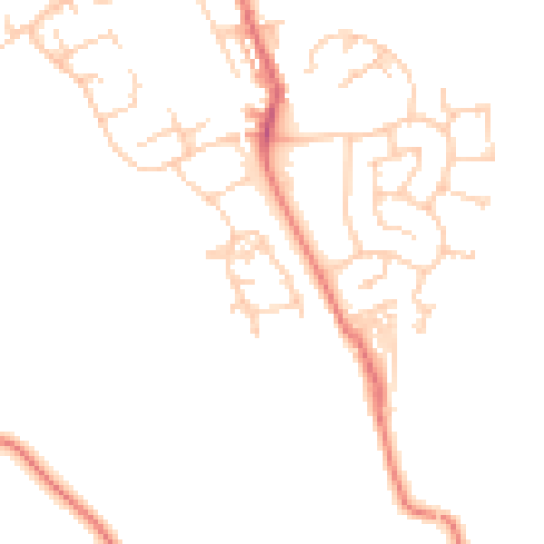 Daytime road noise heatmap for WA12 8SR
