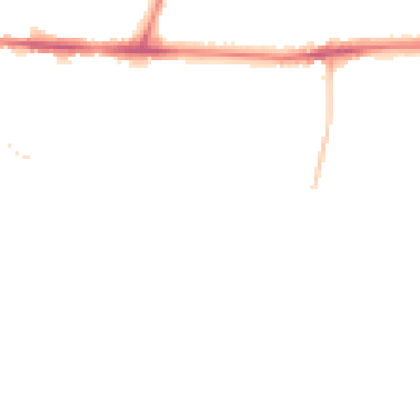 Night-time road noise heatmap for WA12 9AL