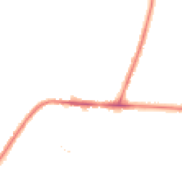 Night-time road noise heatmap for WA12 9ES