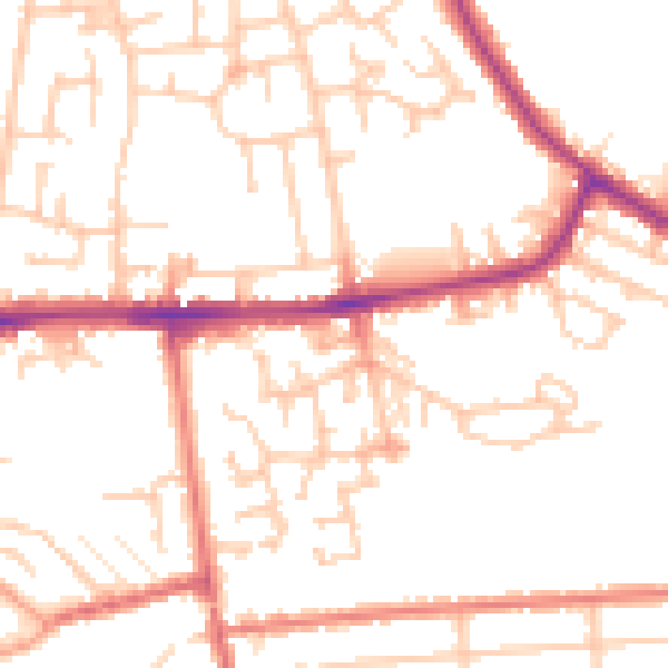 Daytime road noise heatmap for WA12 9FW