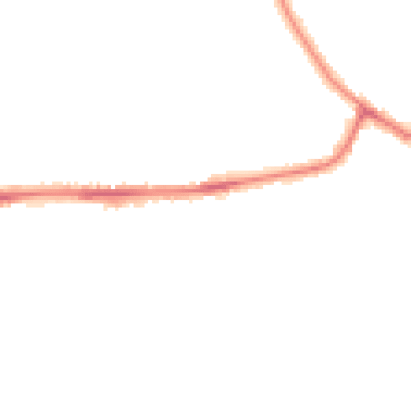Night-time road noise heatmap for WA12 9FW