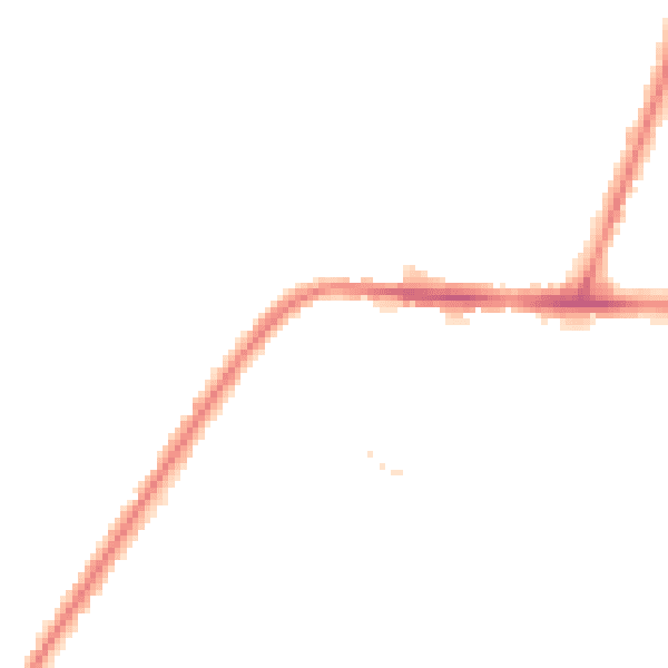 Night-time road noise heatmap for WA12 9GL
