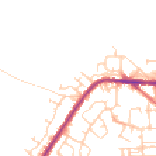 Daytime road noise heatmap for WA12 9HG