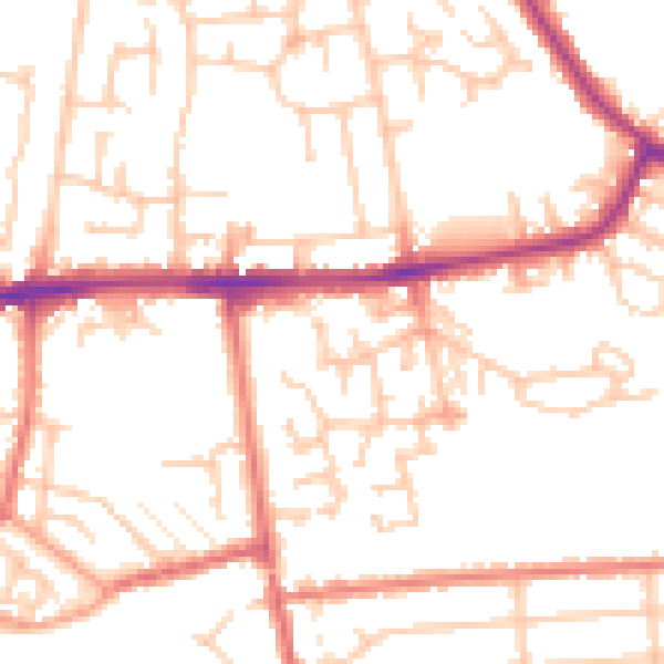 Daytime road noise heatmap for WA12 9RE