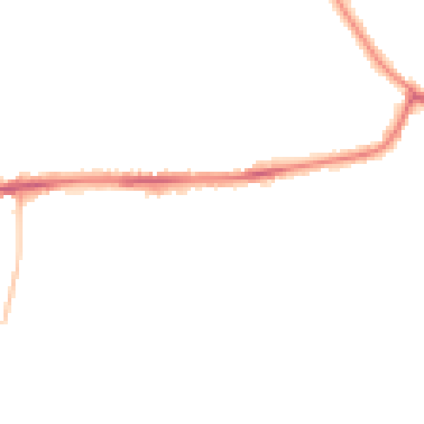 Night-time road noise heatmap for WA12 9RE