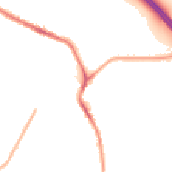 Night-time road noise heatmap for WA12 9SF