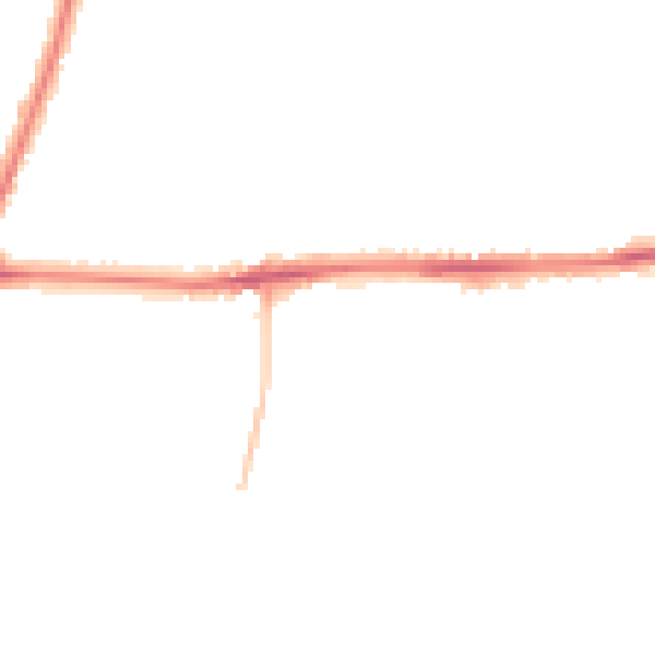 Night-time road noise heatmap for WA12 9TY