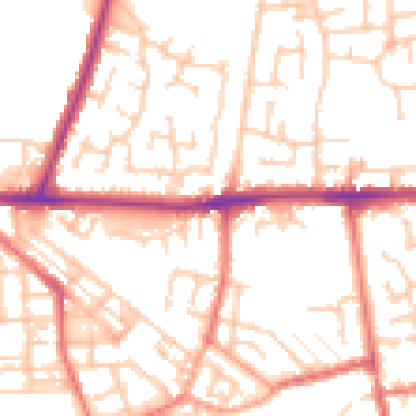 Daytime road noise heatmap for WA12 9YD