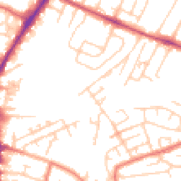 Daytime road noise heatmap for WA14 1AD