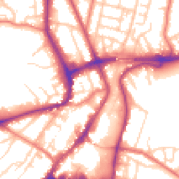Daytime road noise heatmap for WA14 1AG