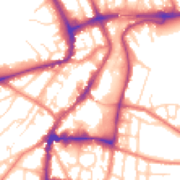 Daytime road noise heatmap for WA14 1BD