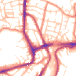 Daytime road noise heatmap for WA14 1HR