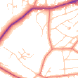 Daytime road noise heatmap for WA14 2BY