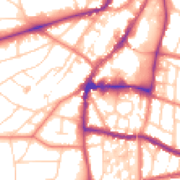 Daytime road noise heatmap for WA14 2DT