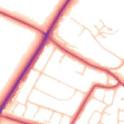 Daytime road noise heatmap for WA14 3JR
