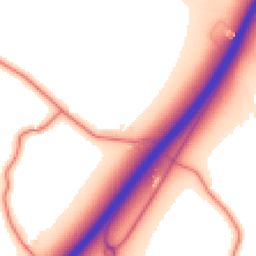 Daytime road noise heatmap for WA14 3RS