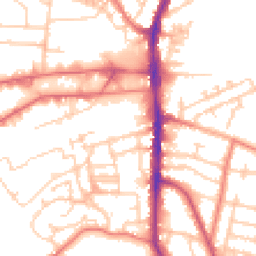 Daytime road noise heatmap for WA14 4YQ