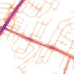 Daytime road noise heatmap for WA14 5AF