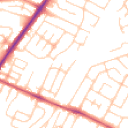 Daytime road noise heatmap for WA14 5AL