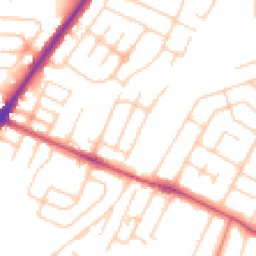 Daytime road noise heatmap for WA14 5AN