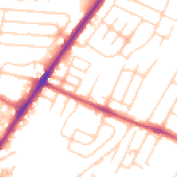 Daytime road noise heatmap for WA14 5AT