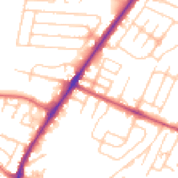 Daytime road noise heatmap for WA14 5AY