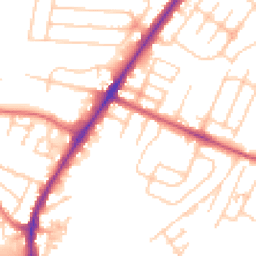 Daytime road noise heatmap for WA14 5AZ