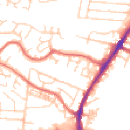 Daytime road noise heatmap for WA14 5DR