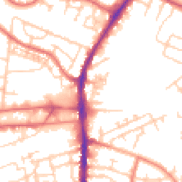 Daytime road noise heatmap for WA14 5LF