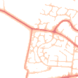 Daytime road noise heatmap for WA14 5LN