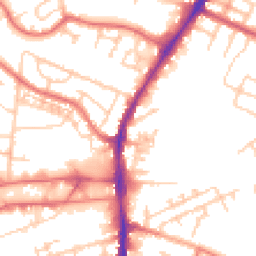 Daytime road noise heatmap for WA14 5LU