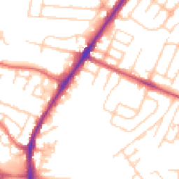 Daytime road noise heatmap for WA14 5ND