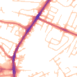 Daytime road noise heatmap for WA14 5NF