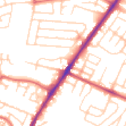 Daytime road noise heatmap for WA14 5PL