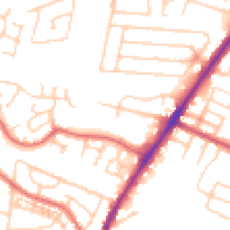 Daytime road noise heatmap for WA14 5PX