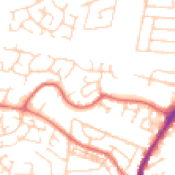 Daytime road noise heatmap for WA14 5UU