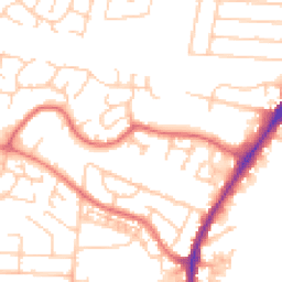 Daytime road noise heatmap for WA14 5UZ