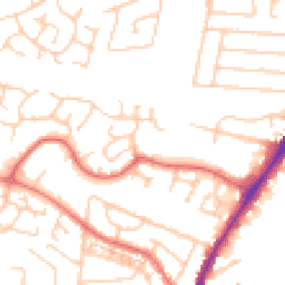 Daytime road noise heatmap for WA14 5XT