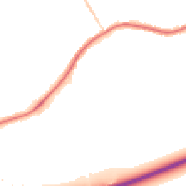 Night-time road noise heatmap for WA3 1AE