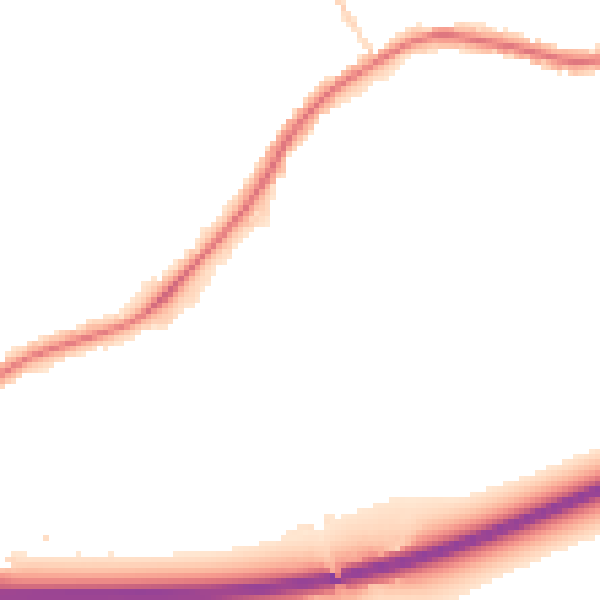 Night-time road noise heatmap for WA3 1AF