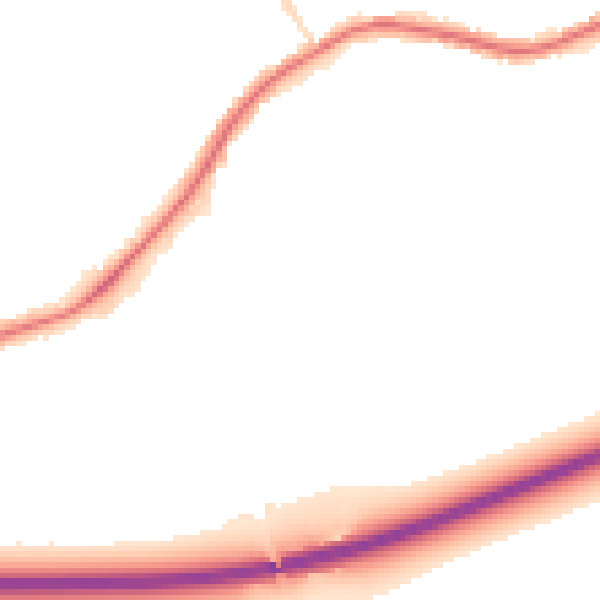 Night-time road noise heatmap for WA3 1AJ