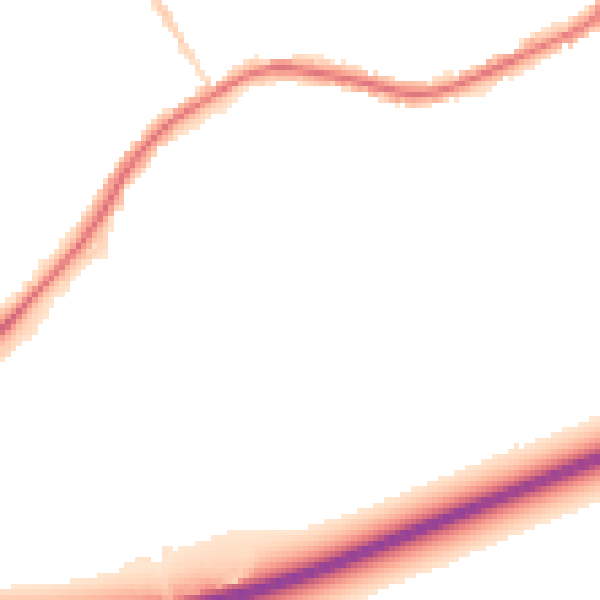 Night-time road noise heatmap for WA3 1AL
