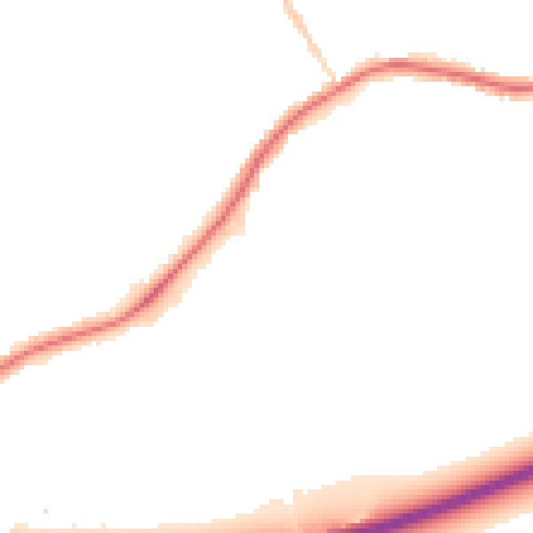 Night-time road noise heatmap for WA3 1AN