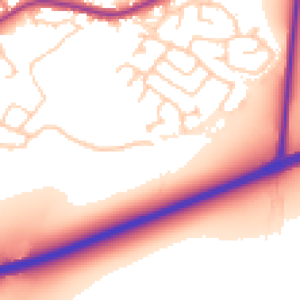Daytime road noise heatmap for WA3 1AX