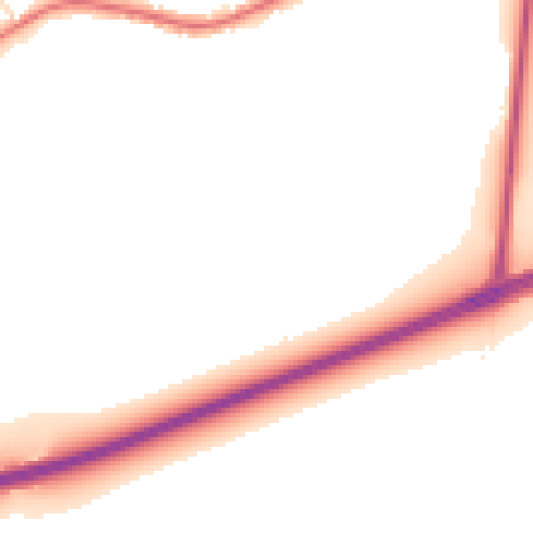 Night-time road noise heatmap for WA3 1AX