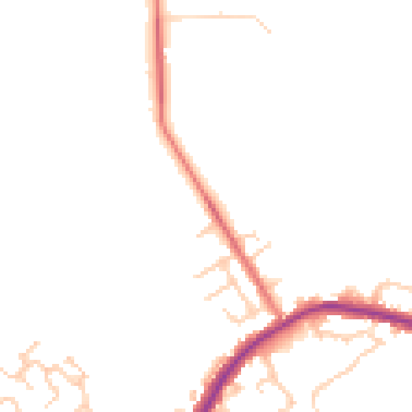 Daytime road noise heatmap for WA3 1AZ