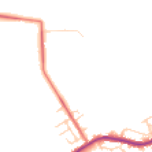Daytime road noise heatmap for WA3 1BB