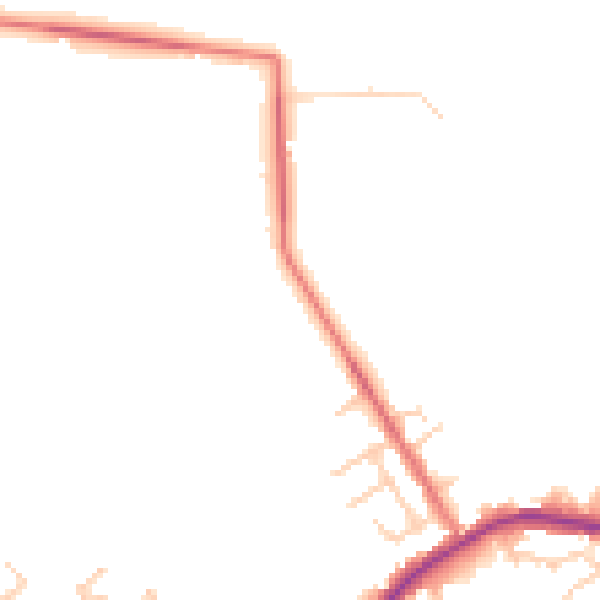 Daytime road noise heatmap for WA3 1BD