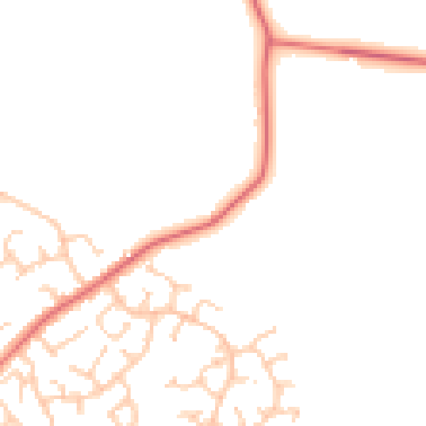 Daytime road noise heatmap for WA3 1BX