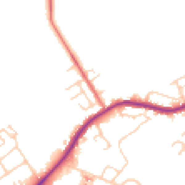 Daytime road noise heatmap for WA3 1DH